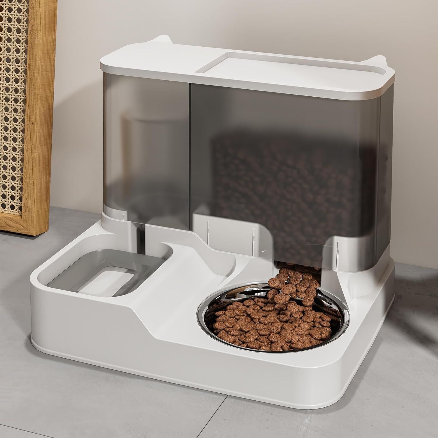 Automatic 2-in-1 Pet Feeder & Water Dispenser - Self-Serving Bowl for Dogs and Cats