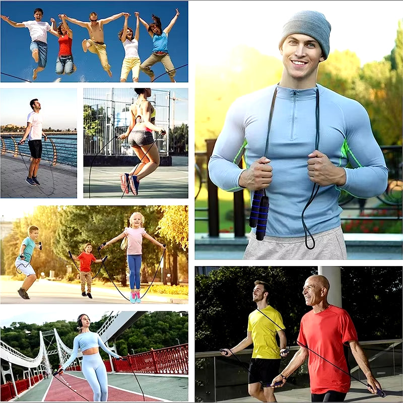 Adjustable Tangle-Free Speed Jump Rope with Ball Bearings & Foam Handles for Ultimate Home Fitness & Slim Body Workouts