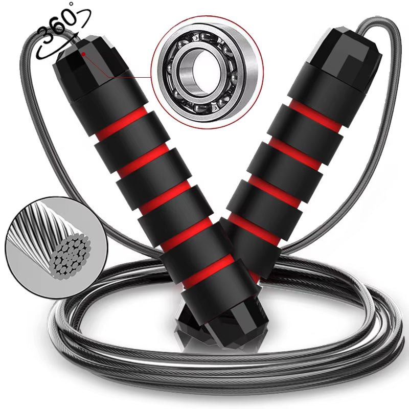 Adjustable Tangle-Free Speed Jump Rope with Ball Bearings & Foam Handles for Ultimate Home Fitness & Slim Body Workouts