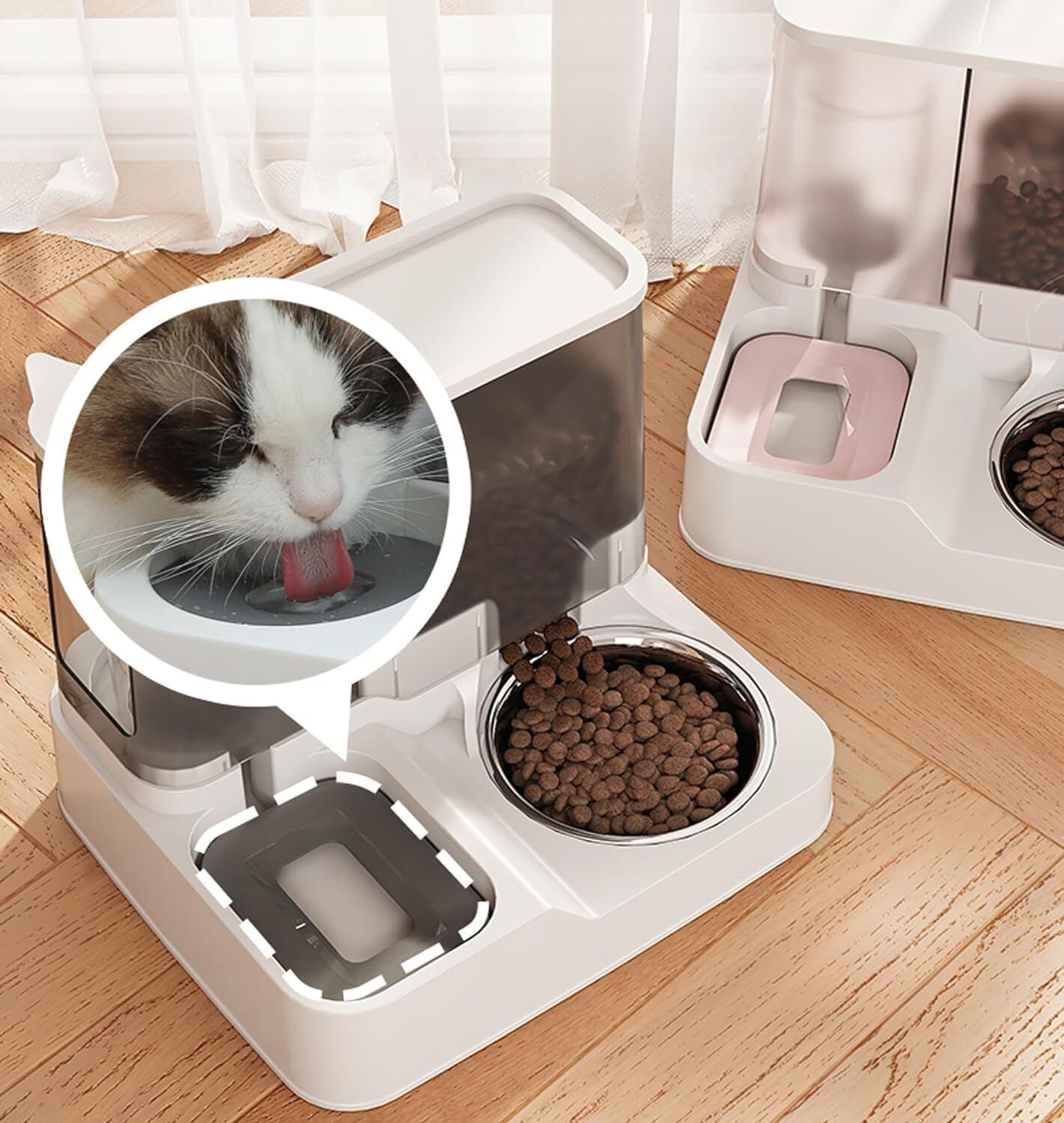 Automatic 2-in-1 Pet Feeder & Water Dispenser - Self-Serving Bowl for Dogs and Cats