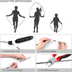 Adjustable Tangle-Free Speed Jump Rope with Ball Bearings & Foam Handles for Ultimate Home Fitness & Slim Body Workouts