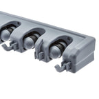 Space-Saving Gray Wall Mount Broom & Garden Tool Organizer with 6 Hooks & 5 Slots - Efficient Design (43 x 8.5 x 6.2 cm)