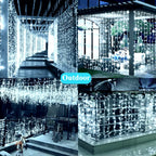 Enchanting 300 LED Solar Curtain Fairy Lights with Remote Control - Waterproof String Lights for Stunning Outdoor Party & Holiday Decor