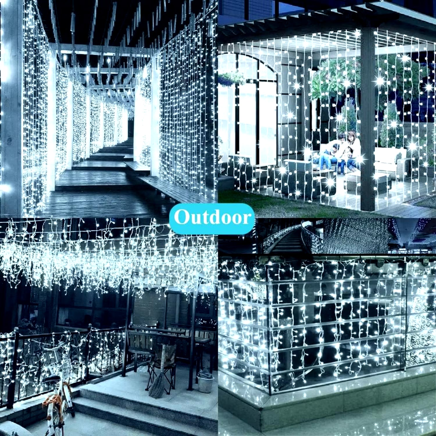 Enchanting 300 LED Solar Curtain Fairy Lights with Remote Control - Waterproof String Lights for Stunning Outdoor Party & Holiday Decor