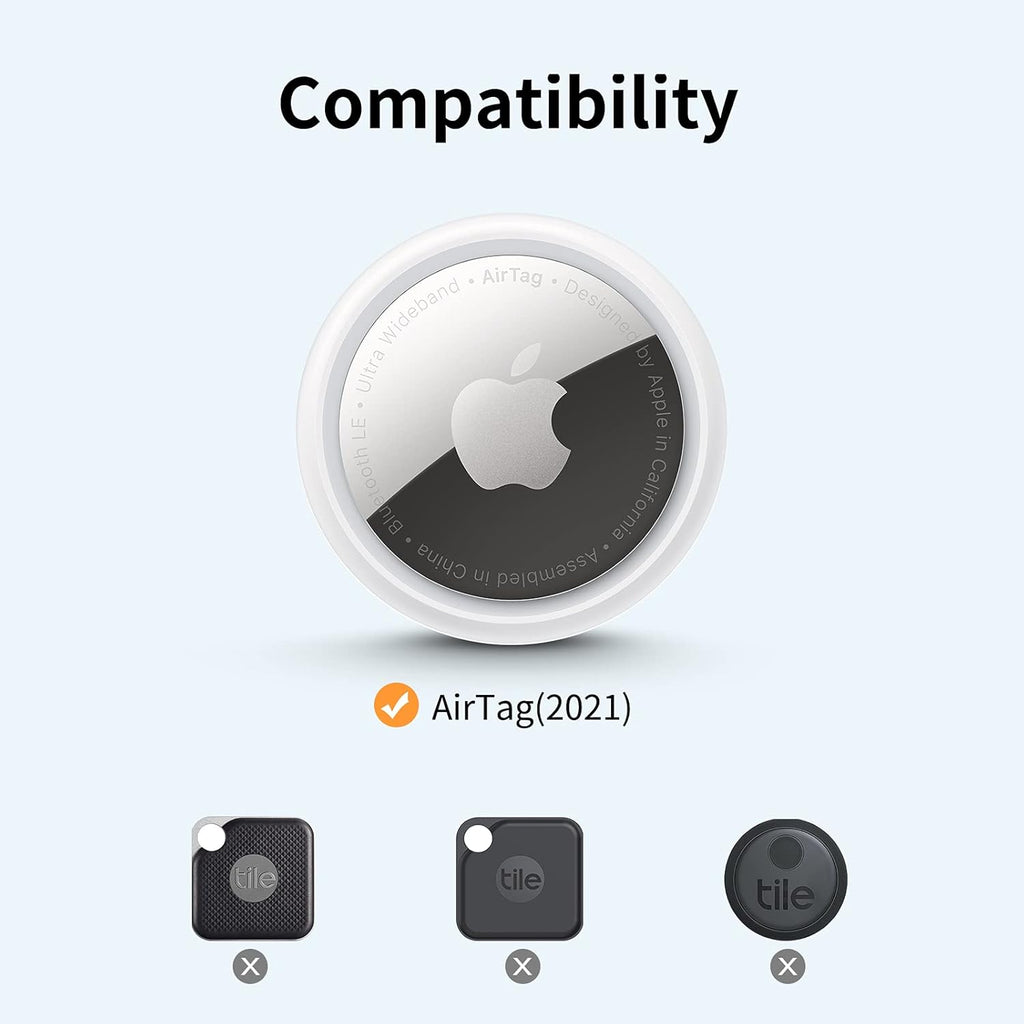 360° Protective Airtag Case - 4-Pack Keyring Holders, Scratch-Resistant TPU Full Cover for Keys, Bags, Luggage, and Pet Collars (Black & Blue)