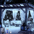 Enchanting 300 LED Solar Curtain Fairy Lights with Remote Control - Waterproof String Lights for Stunning Outdoor Party & Holiday Decor