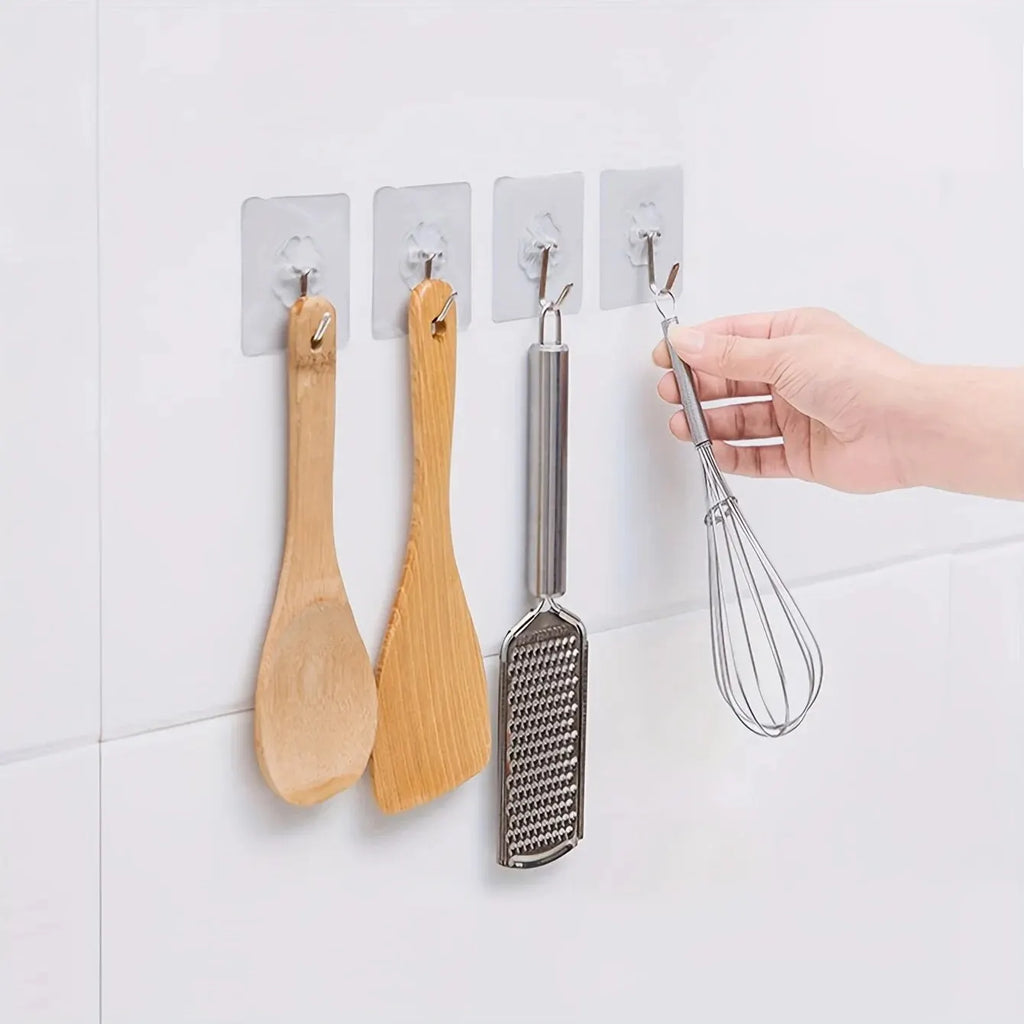 30-Piece Transparent Wall Mount Hooks - Strong Grip, Easy Install, Perfect for Modern Decor!
