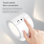 Touch Control LED Wall Sconces - 360° Rotatable Double Head Lamp with 3 Color Options - Wireless Night Lights for Bedroom