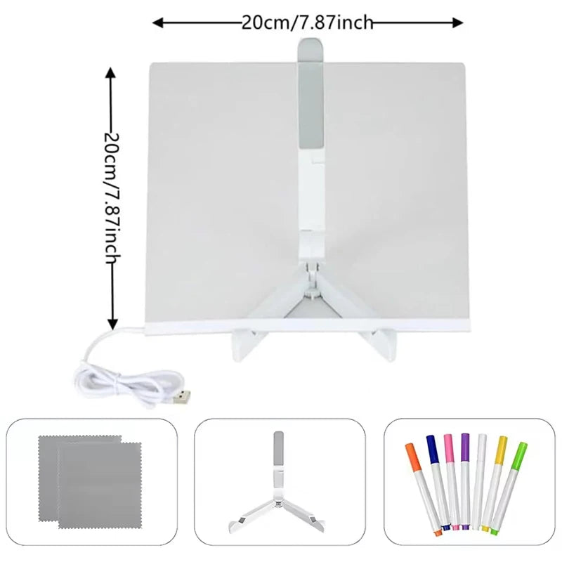 Glow-in-the-Dark Kids' Magic Blackboard Art Set - Creative Coloring Toy with Acrylic Markers - Perfect Xmas Gift!