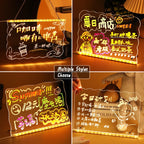 Glow-in-the-Dark Kids' Magic Blackboard Art Set - Creative Coloring Toy with Acrylic Markers - Perfect Xmas Gift!