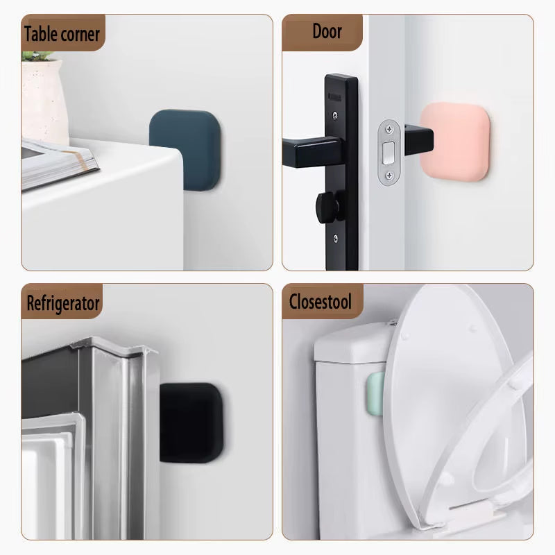 Silicone Door Stopper Bumpers - Self-Adhesive Mute Anti-Shock Wall Protectors for Home Improvement