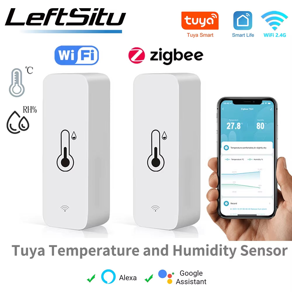 Smart WiFi Temperature & Humidity Sensor - Works with Alexa & Google Home