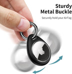 360° Protective Airtag Case - 4-Pack Keyring Holders, Scratch-Resistant TPU Full Cover for Keys, Bags, Luggage, and Pet Collars (Black & Blue)